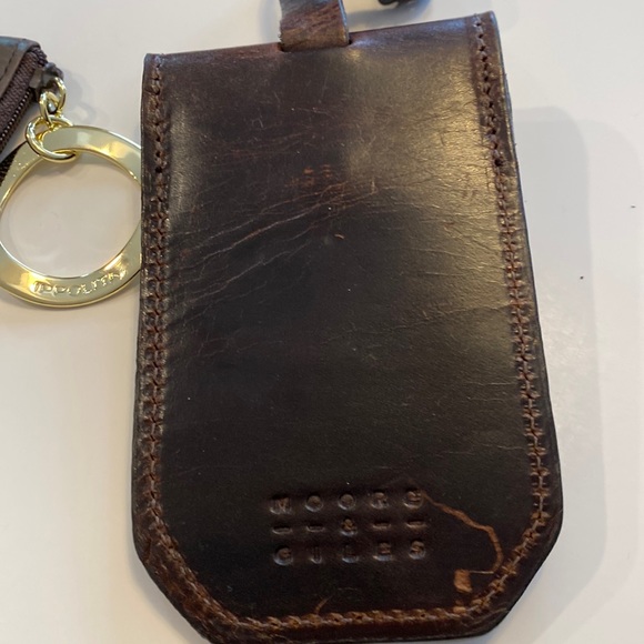 1 Brown Moore & Giles luggage tag THICK, STURDY LEATHER! Used Unisex Men Women’s - Picture 5 of 10